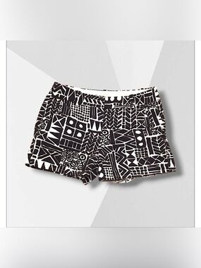 J. Crew Navy and White Geometric Print Cotton Shorts